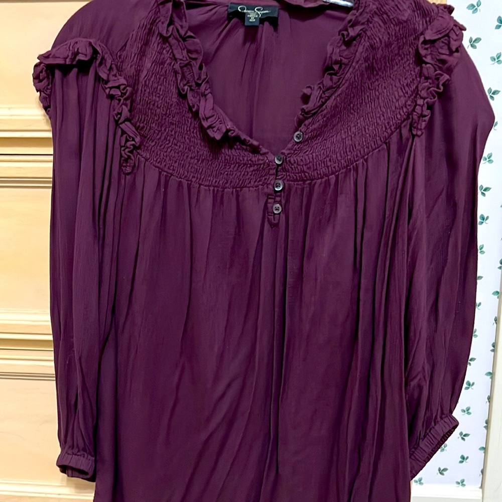 Burgundy bohemian top by Jessica Simpson